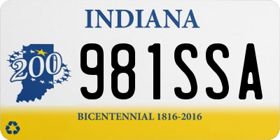 IN license plate 981SSA