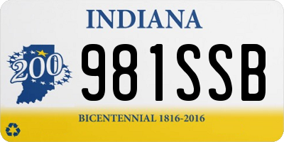 IN license plate 981SSB