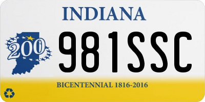 IN license plate 981SSC