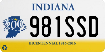 IN license plate 981SSD