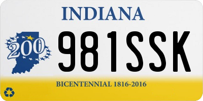 IN license plate 981SSK