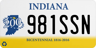 IN license plate 981SSN