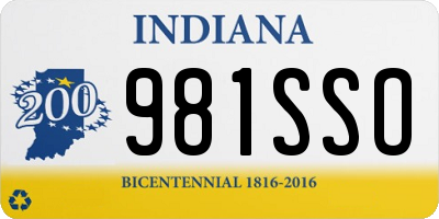 IN license plate 981SSO
