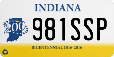 IN license plate 981SSP