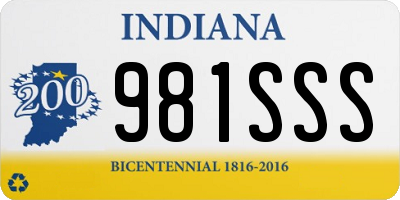 IN license plate 981SSS