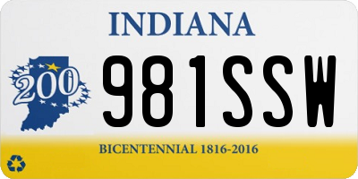 IN license plate 981SSW