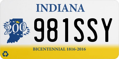 IN license plate 981SSY