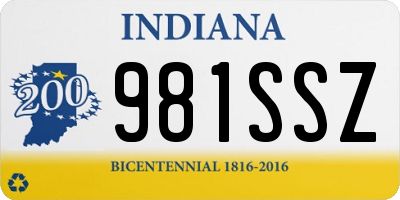 IN license plate 981SSZ