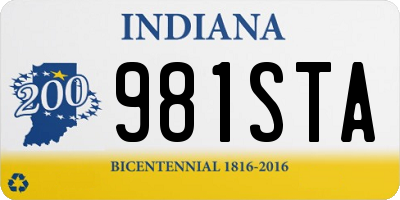 IN license plate 981STA