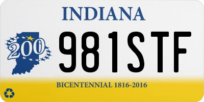 IN license plate 981STF