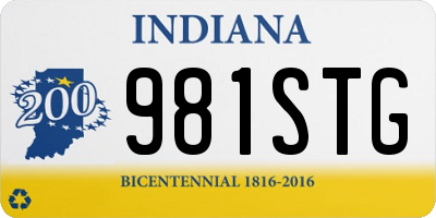 IN license plate 981STG