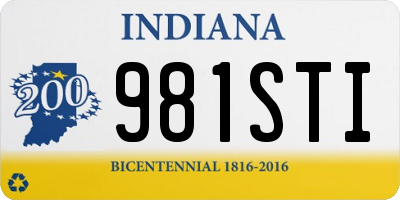 IN license plate 981STI