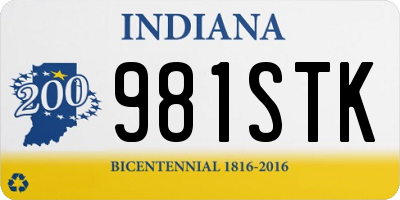 IN license plate 981STK