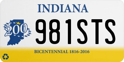 IN license plate 981STS