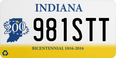 IN license plate 981STT