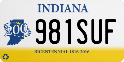 IN license plate 981SUF