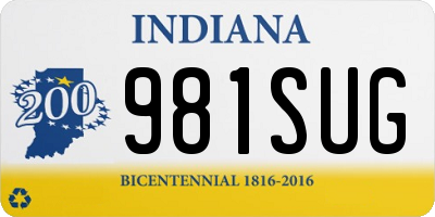 IN license plate 981SUG