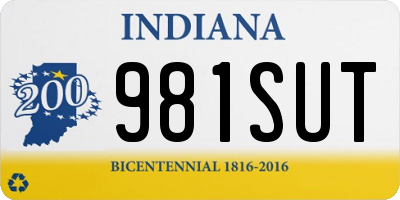 IN license plate 981SUT