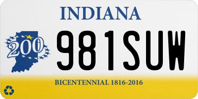 IN license plate 981SUW