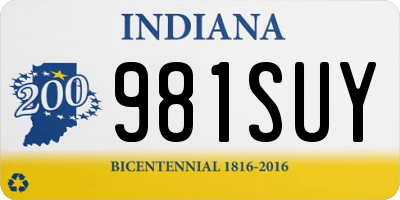 IN license plate 981SUY