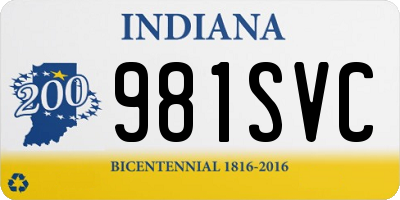 IN license plate 981SVC