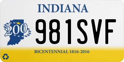 IN license plate 981SVF