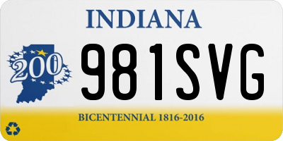 IN license plate 981SVG