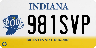 IN license plate 981SVP