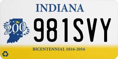 IN license plate 981SVY