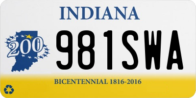 IN license plate 981SWA