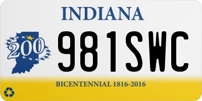 IN license plate 981SWC