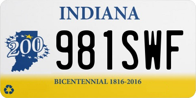 IN license plate 981SWF