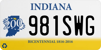 IN license plate 981SWG