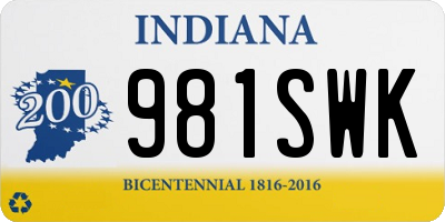 IN license plate 981SWK