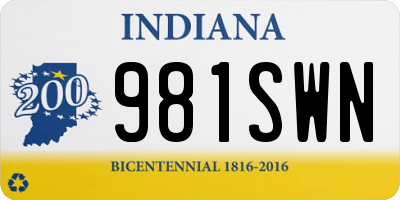 IN license plate 981SWN