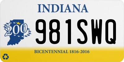 IN license plate 981SWQ