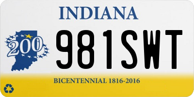 IN license plate 981SWT