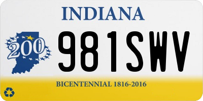 IN license plate 981SWV