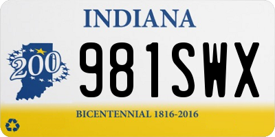 IN license plate 981SWX