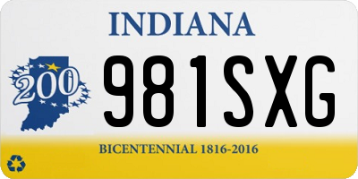 IN license plate 981SXG