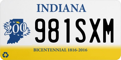 IN license plate 981SXM