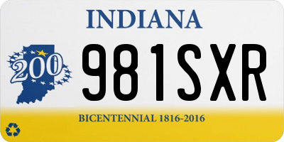 IN license plate 981SXR