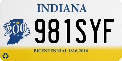 IN license plate 981SYF