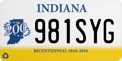 IN license plate 981SYG