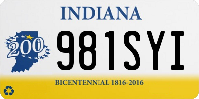 IN license plate 981SYI