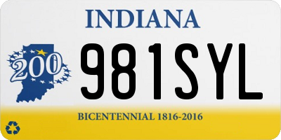 IN license plate 981SYL