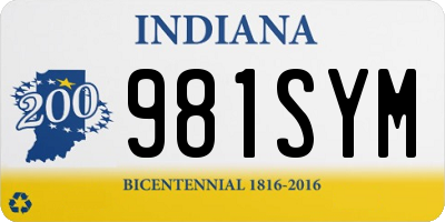 IN license plate 981SYM