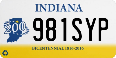 IN license plate 981SYP