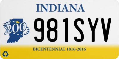 IN license plate 981SYV