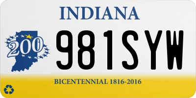 IN license plate 981SYW